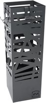 UNUS® Paraplubak abstract patroon met opvangbak 4 haken 49 cm grijs