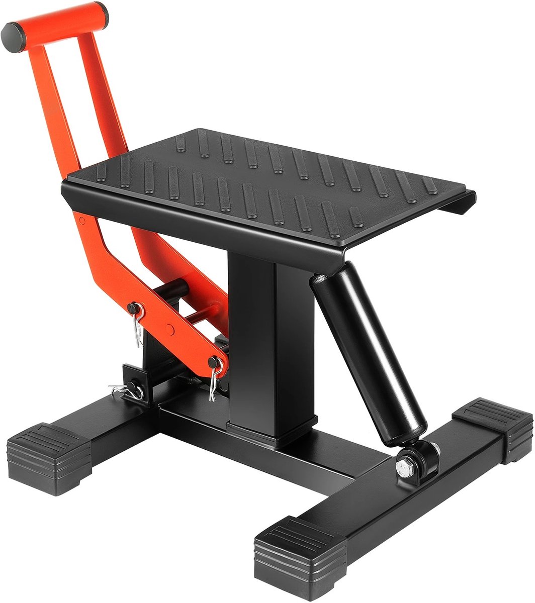 DIMICO - Motorstandaard - Motorheftafel- Motorlift - Motor Krik - Motorbrug - Hydraulisch - Zwart/rood - 150KG draagkracht