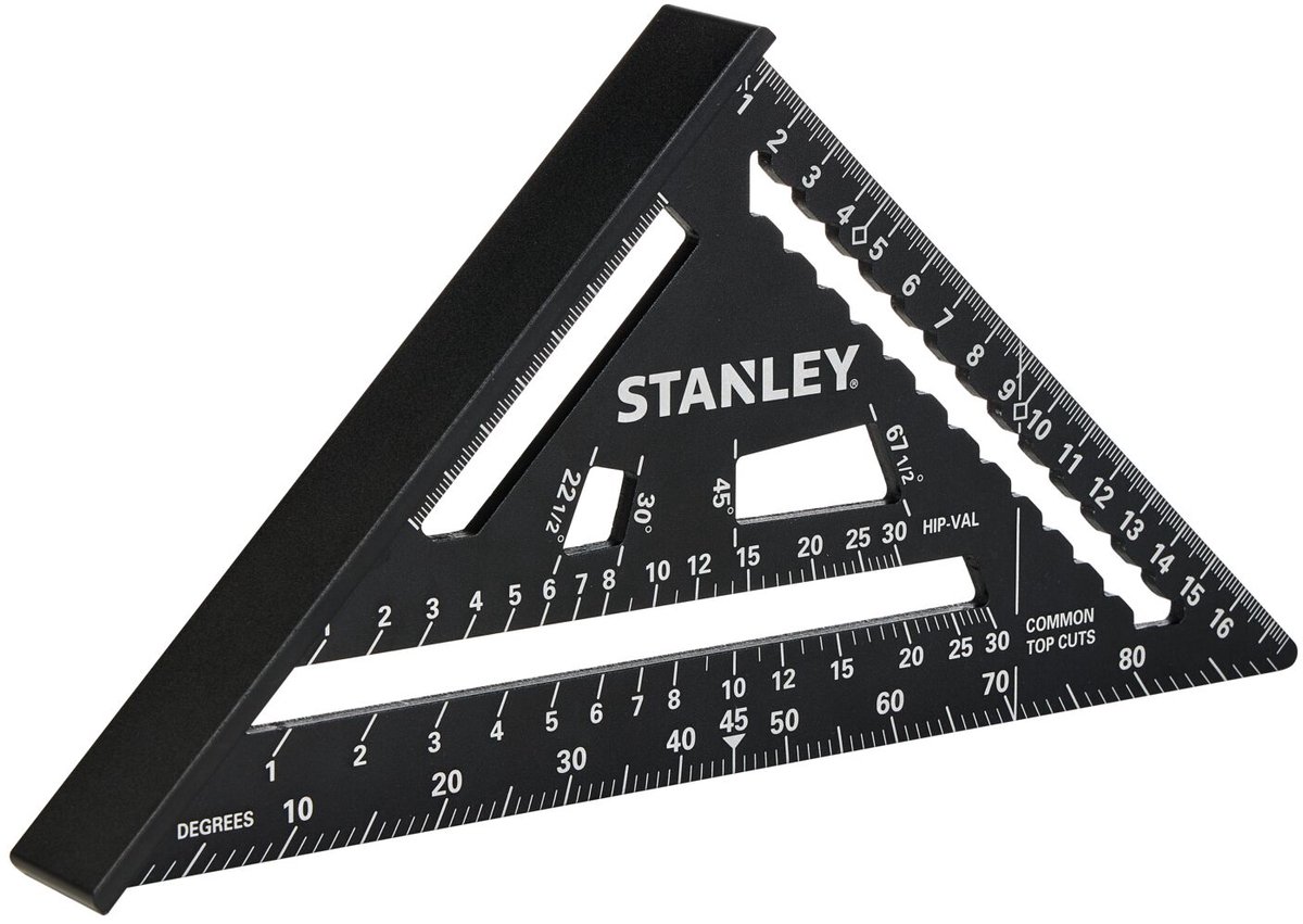 STANLEY handgereedschap bouwdriehoek aluminium | 180mm - stht46101-0