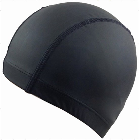 Foto: Zwemmuts zwemkap badmuts haren bijeenhouden tijdens zwemmen haren beschermen uitrekbaar stretchy polyester one size zwart jonyx