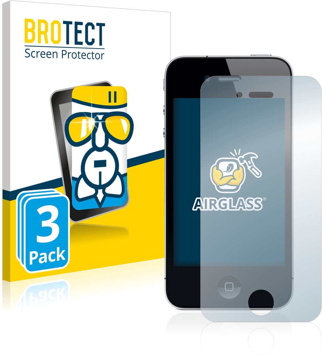 Screenprotector 3 Stuks voor Apple iPhone 4 / 4S Beschermglas transparant