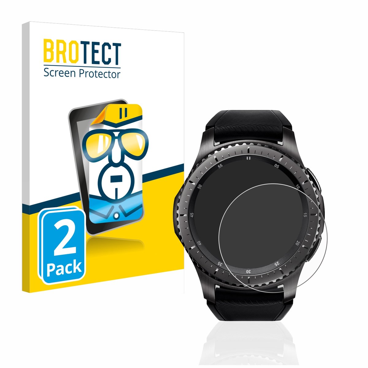 BROTECT - Screenprotector voor Samsung Gear S3 Frontier / S3 Classic - Folie Beschermfolie transparant 2 Stuks