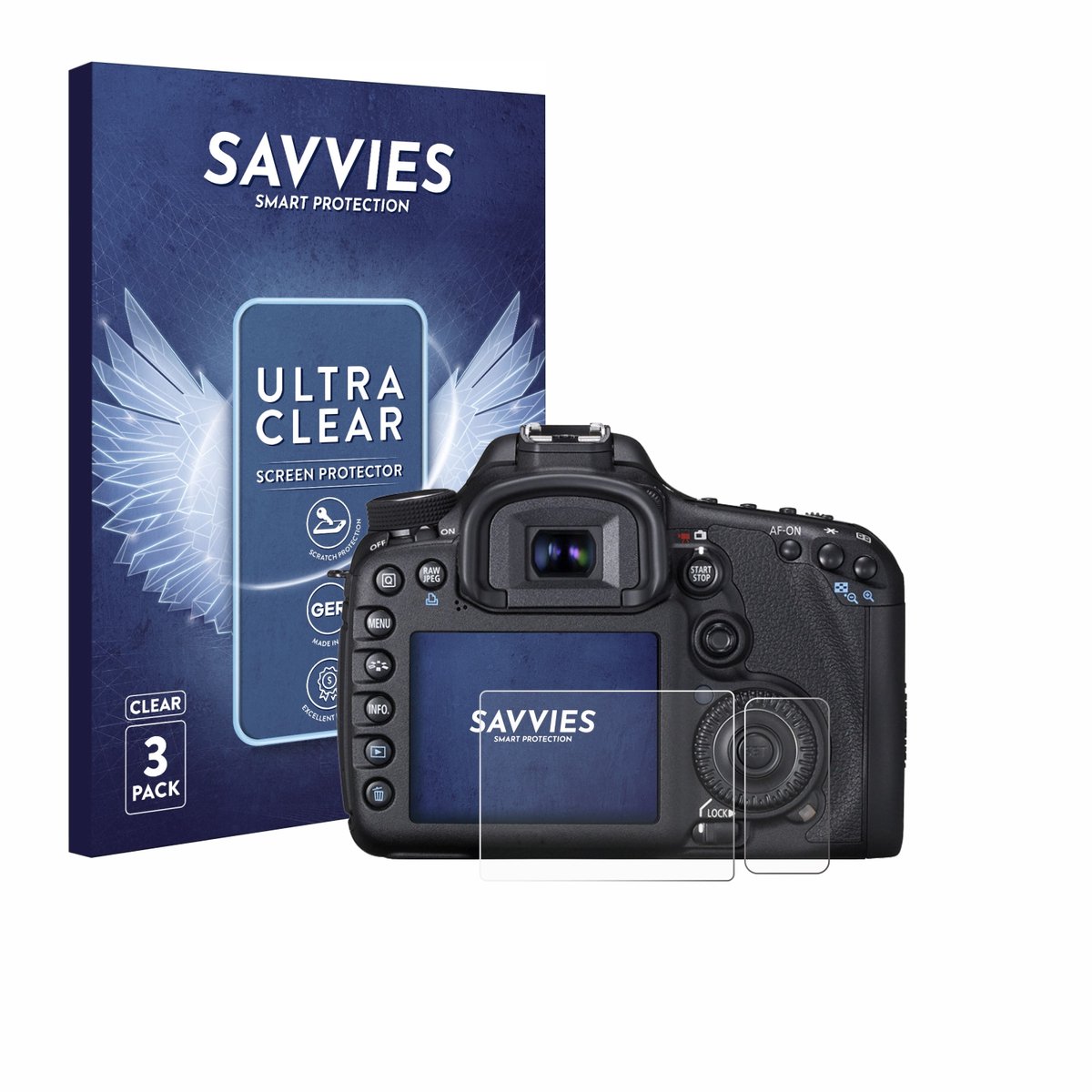Savvies - Screenprotector voor Canon EOS 7D - Folie Beschermfolie transparant 6 Stuks