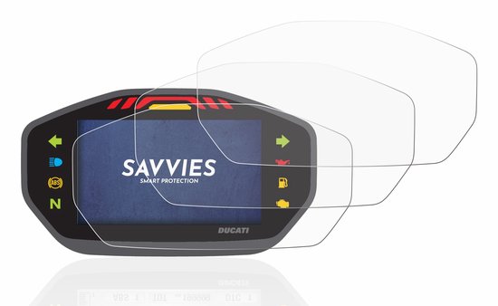 Savvies - Protecteur d'écran pour Ducati Monster 1200 Écran TFT couleur - Film de protection transparent (6 pièces)