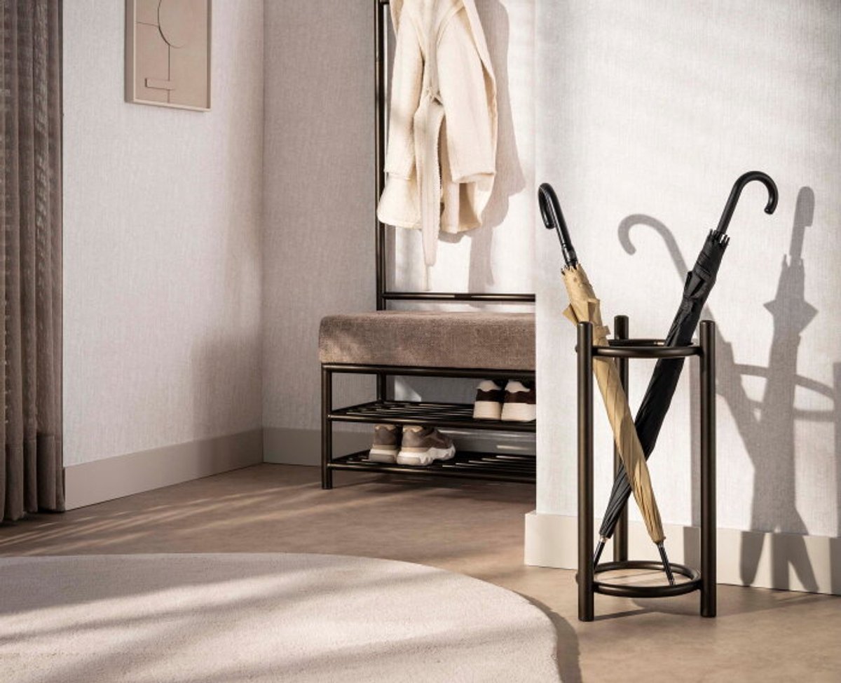 Meubelplaats Paraplubak Luno rond - Poedercoat drift brown