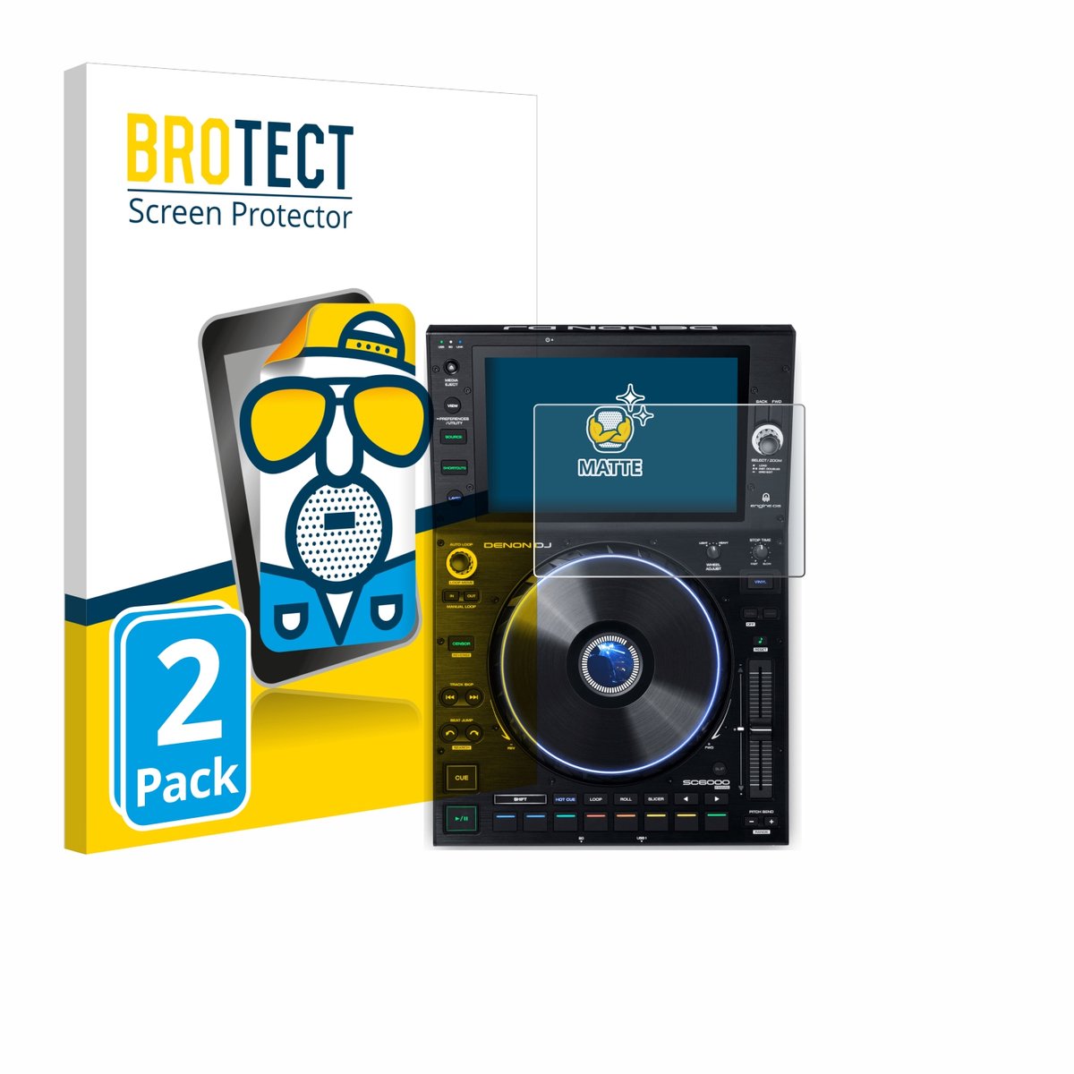 BROTECT - Screenprotector voor Denon DJ SC6000 Prime - Folie Beschermfolie matte 2 Stuks