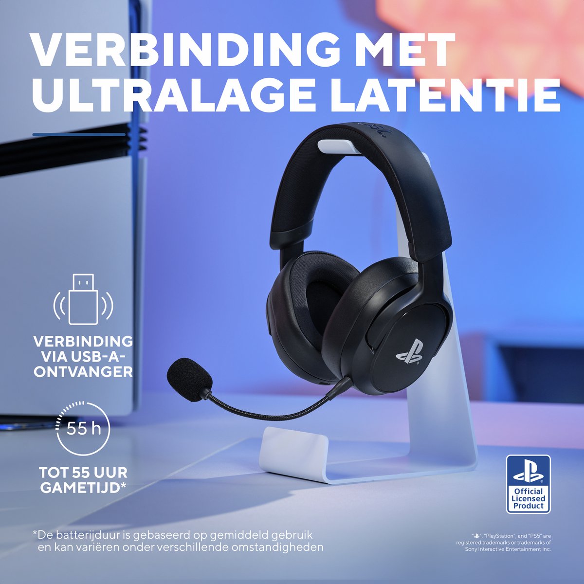Trust GXT 499 Forta - Draadloze Gaming Headset - Official Licensed voor PS5 - werkt op PS4/PS5 - Batterijduur tot 55 uur - met USB-ontvanger - Zwart — afbeelding 3