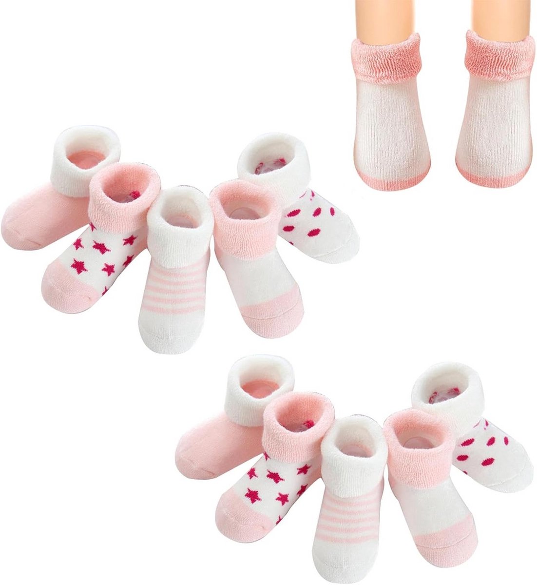 5 Paar Dikke Thermische Babysokken Katoen voor Jongens & Meisjes - Winter Sokken