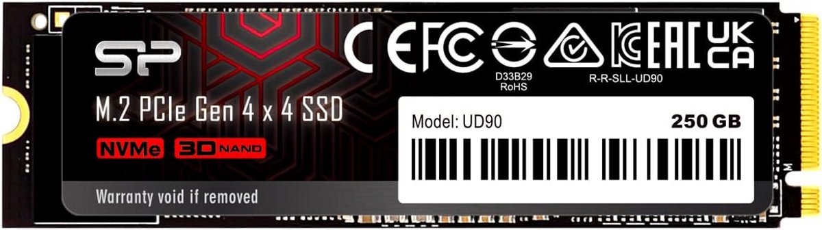Interne SSD 250 GB M.2 PCIe 4.0 NVMe voor Snelle Geheugenuitbreiding