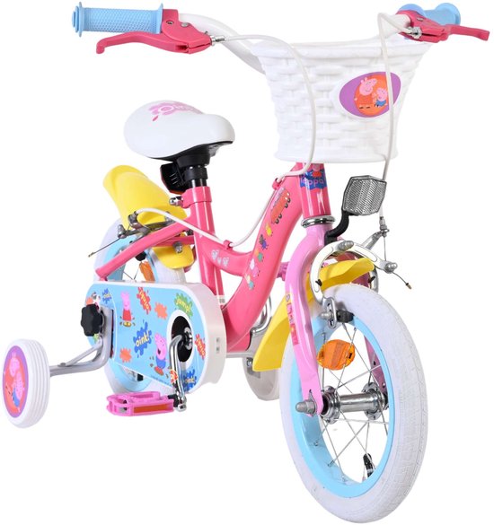 Peppa Pig Kinderfiets - Meisjes - 12 inch - Roze - Twee handremmen van Peppa Pig — afbeelding 5