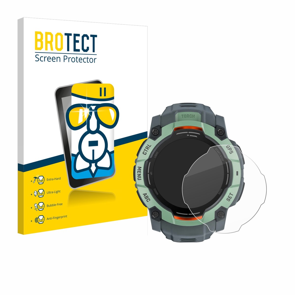 Screenprotector voor Garmin Instinct 3 AMOLED (50 mm) Beschermglas transparant