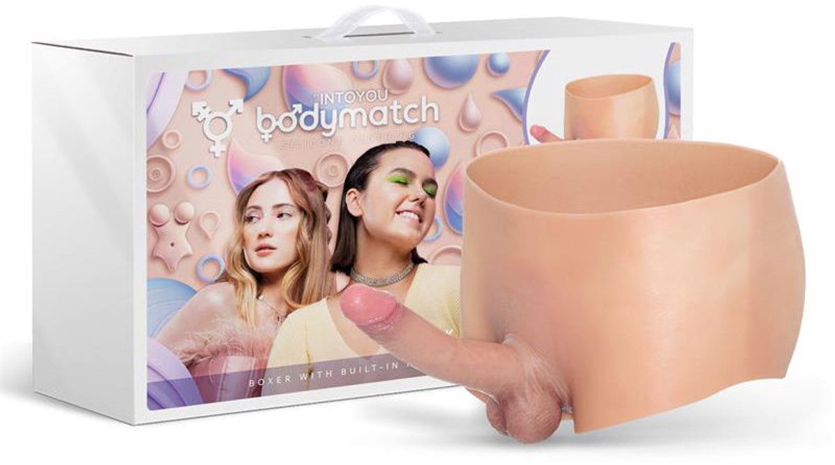 Bodymatch - Blayke - Bodysuit met Geïntegreerde Siliconen Penis - One Size - Lichte Huidskleur