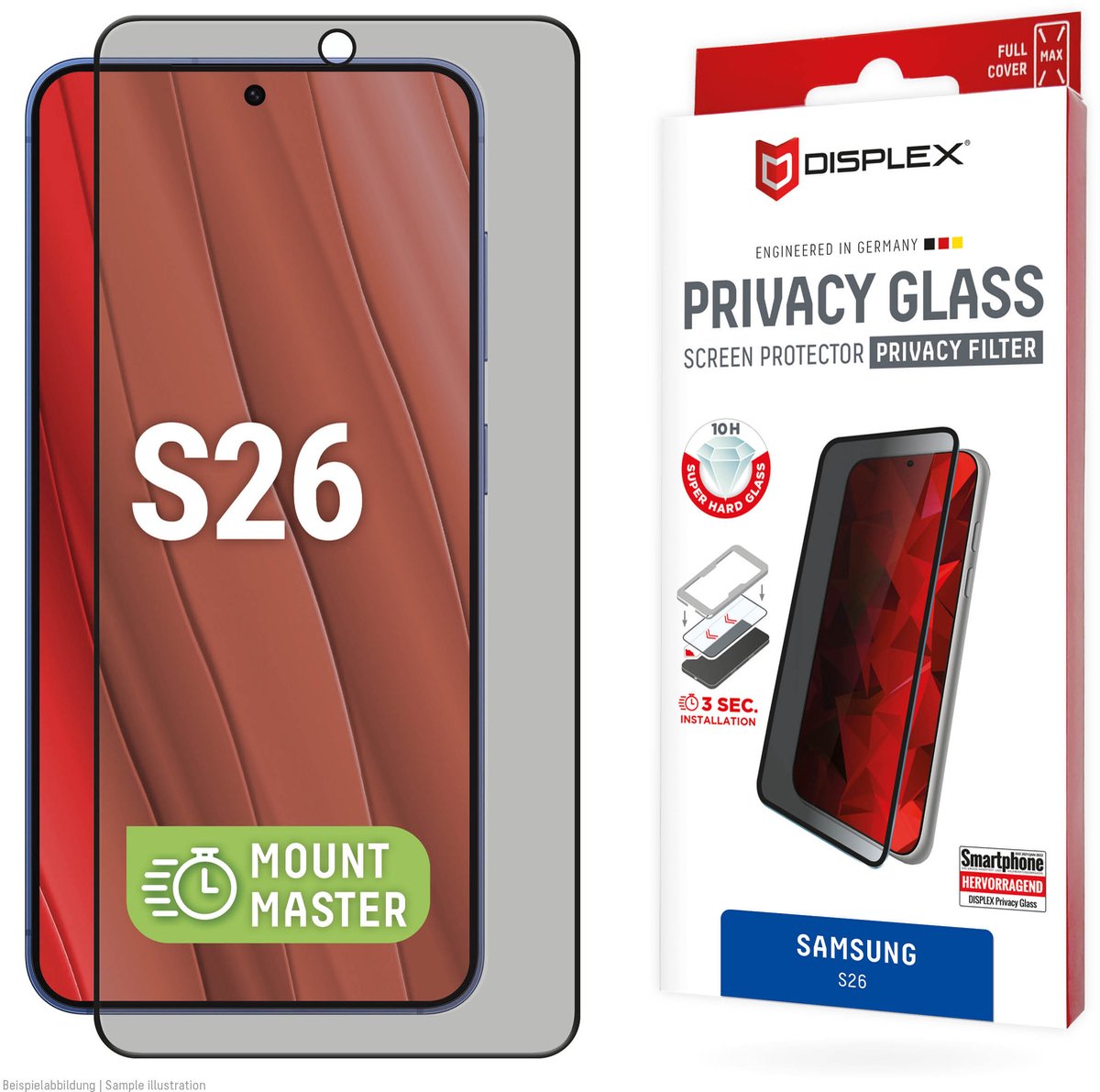 Displex 02233 scherm- & rugbeschermer voor mobiele telefoons Privacy-schermbeschermer Samsung 1 stuk(s)