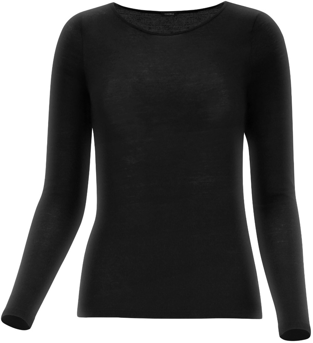 Oroblu Perfect Line Cashmere - T-Shirt Long Sleeve - Kleur Zwart - Maat Medium