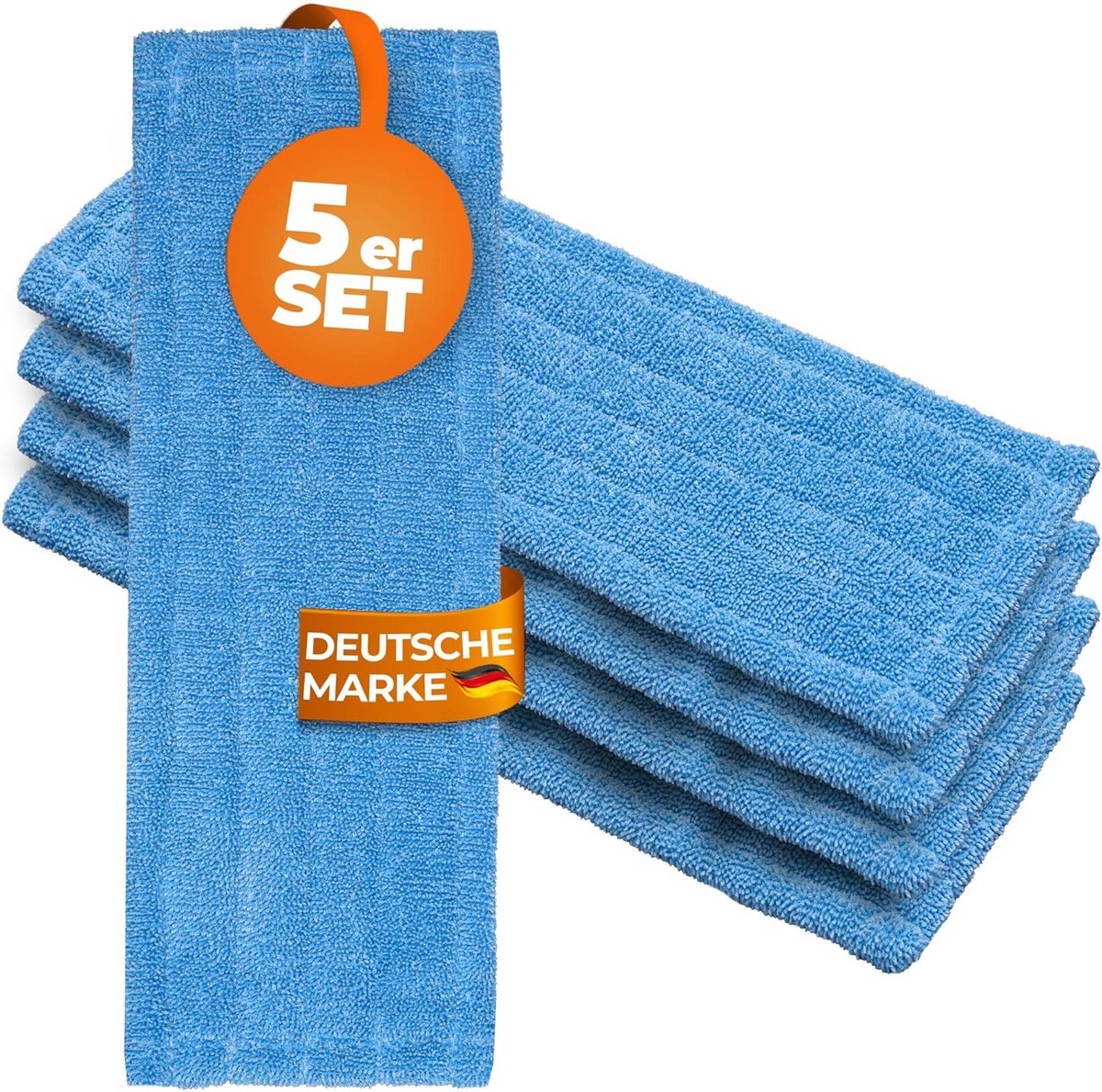Set van 5 Dweilmop Over trekken voor Tegels en Stenen Vloeren 40 cm