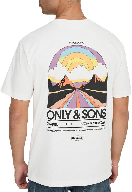T-shirt Only & Sons Onskazbah Print Rlx Ss Tee 22033751 Cloud Dancer/kazbah Clo Hommes Taille - L
