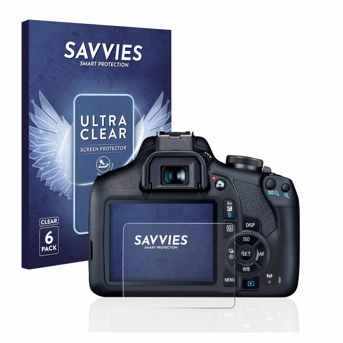 Savvies - Screenprotector voor Canon EOS 2000D - Folie Beschermfolie transparant 6 Stuks