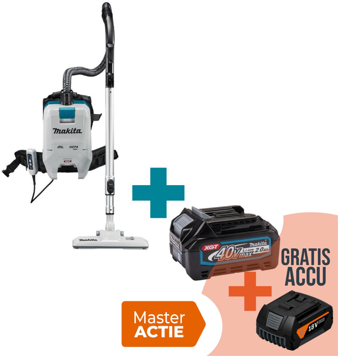 Makita VC008GZ 40 V Max Rugstofzuiger voor schoonmaak