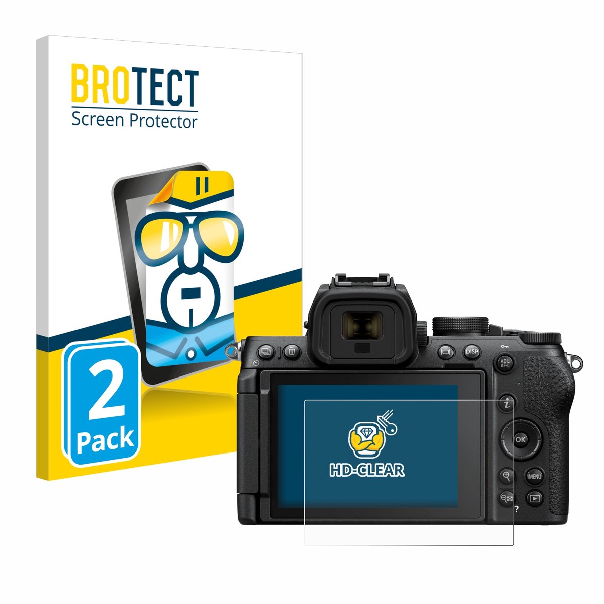 BROTECT - Screenprotector voor Nikon Z50 II - Folie Beschermfolie transparant 2 Stuks