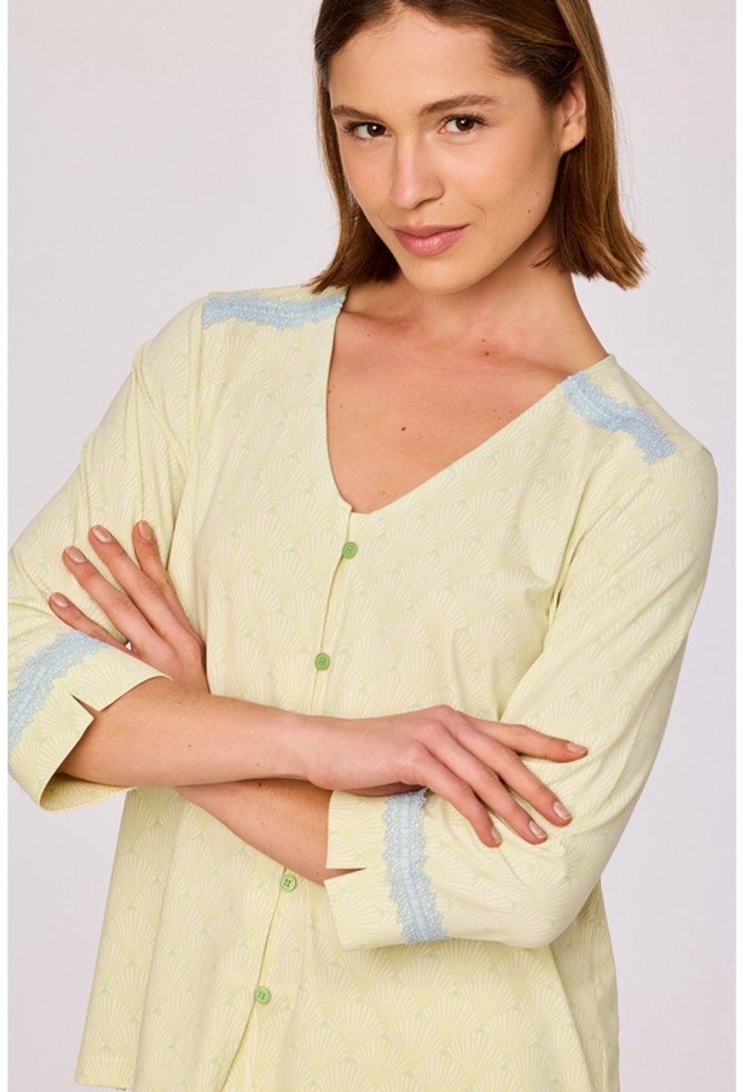 Woody Pyjama dames woody lb lm schelpjes Groen