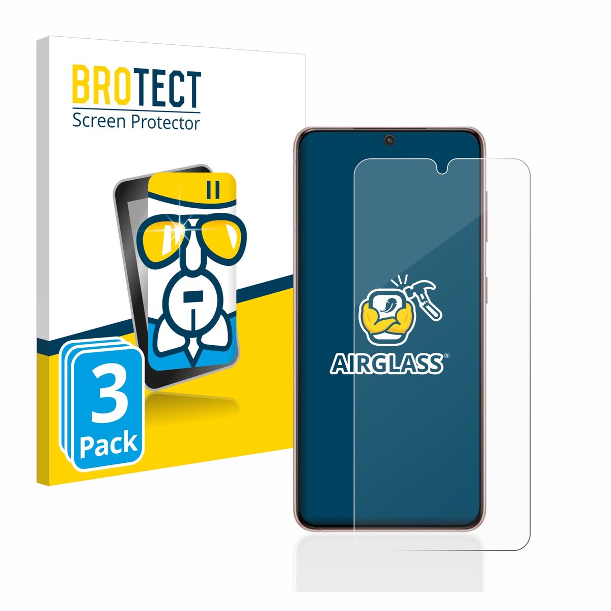 Screenprotector 3 Stuks voor Samsung Galaxy S21 5G Beschermglas transparant