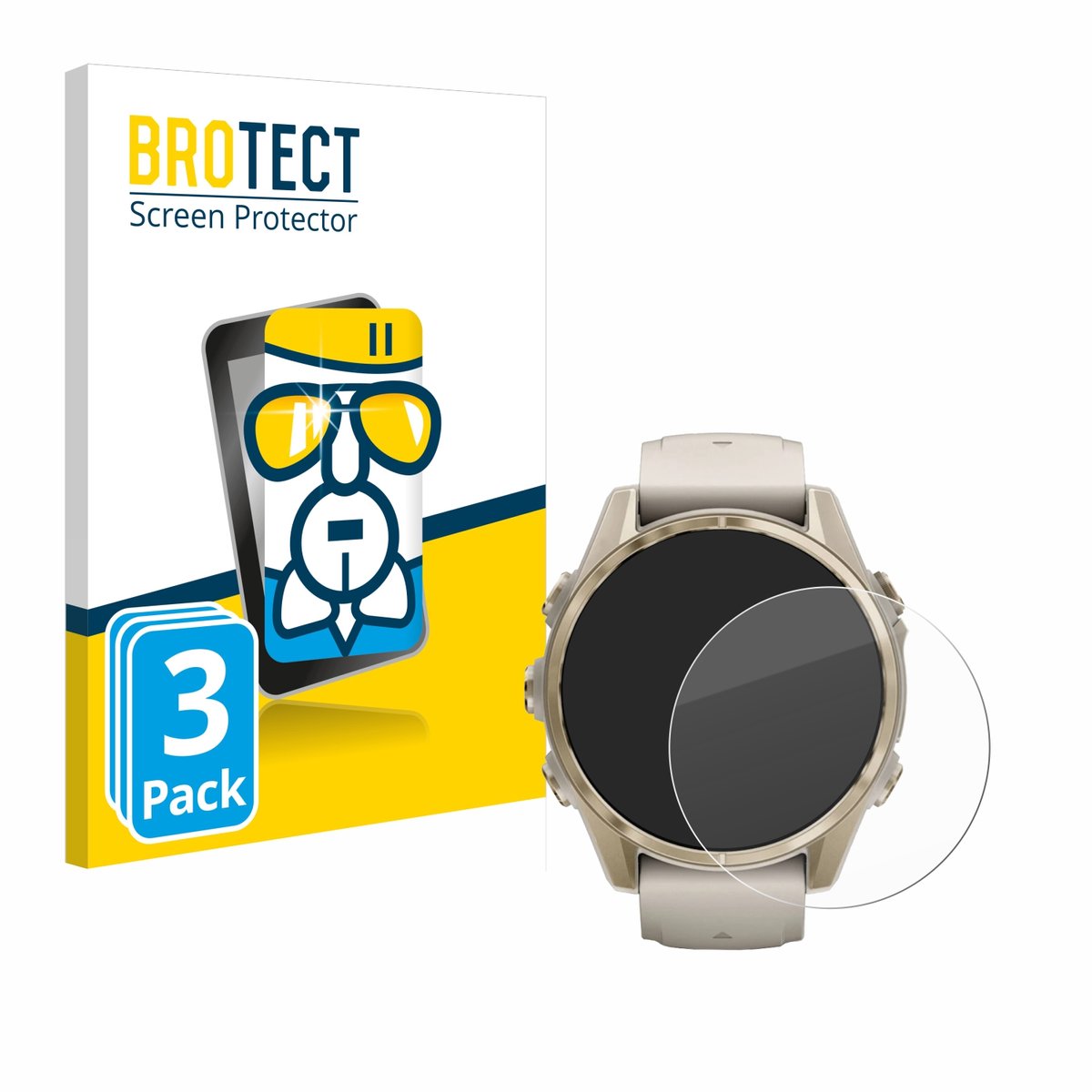 Screenprotector 3 Stuks voor Garmin Fenix 8 (43 mm) Beschermglas transparant