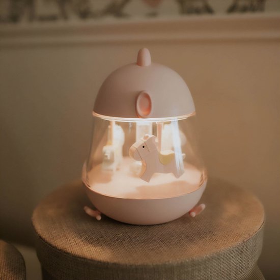 Mary's Roze muziekdoosje met LED-nachtlampje, lampje voor kinderkamer, USB warm RGB-licht van sarcia.eu — afbeelding 2