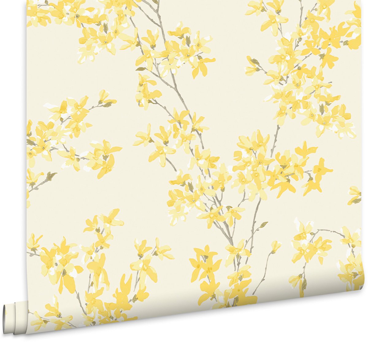 Laura Ashley Forstyhia Behang - Planten - 10mx52cm - Geel