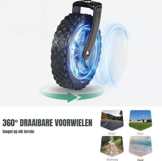 Zyrex® Strandkar - Bolderkar Opvouwbaar -Boodschappenwagen Met Handige Opbergruimtes - Grijs - 89cm x 48cm x 94cm van Merkloos — afbeelding 4