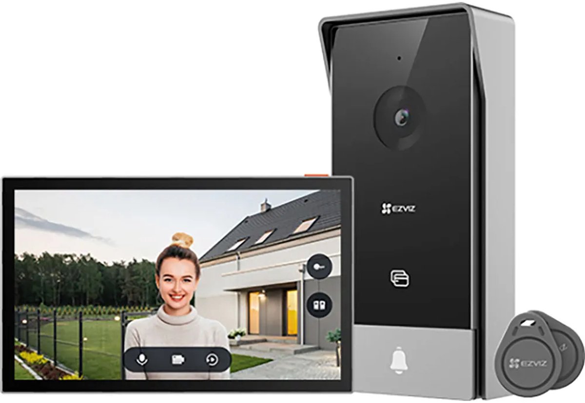 EZVIZ HP5 intercomsysteem - 17,8 cm (7") - Zwart en Zilver