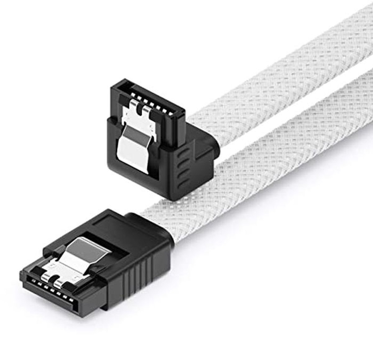 30 cm SATA 3 Kabel - Nylon Datakabel voor Seriële ATA Aansluitingen met 6 Gbit/s