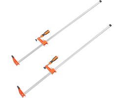 VEVOR Houtbewerkingspaalklemmen, 2 Stuks 914,4 mm Klem/Spreider, Snelwisselbare F-Klem met Belastingslimiet van 272 Kg, Keeldiepte van 63,5 mm, Gietijzer En Koolstofstaal