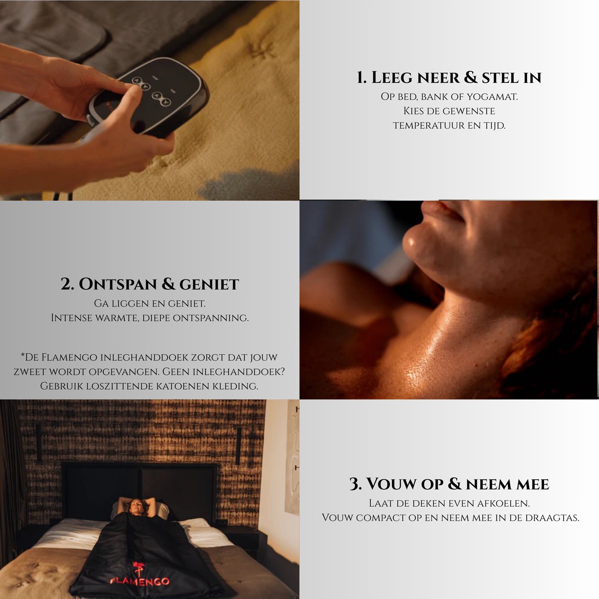 Flamengo Infrarood Sauna Deken PRO 650W Zwart - afbeelding 2
