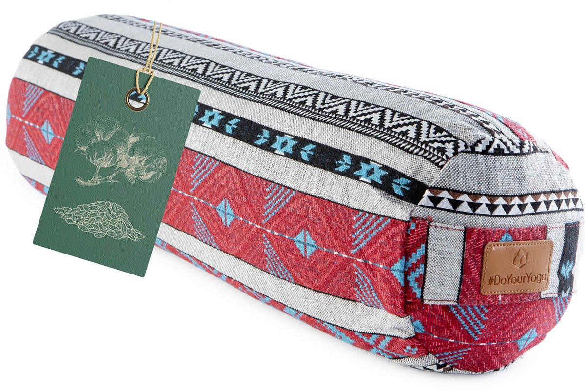 #DoYourYoga Tarik Cilinder yogabolster met bio-spelt (KBA), wasbare overtrek van 100% katoen, 68 cm x 22 cm, yogakussen meditatie /zit /zafukussen voor Yin Yoga