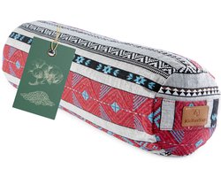 #DoYourYoga Tarik Cilinder yogabolster met bio-spelt (KBA), wasbare overtrek van 100% katoen, 68 cm x 22 cm, yogakussen meditatie /zit /zafukussen voor Yin Yoga