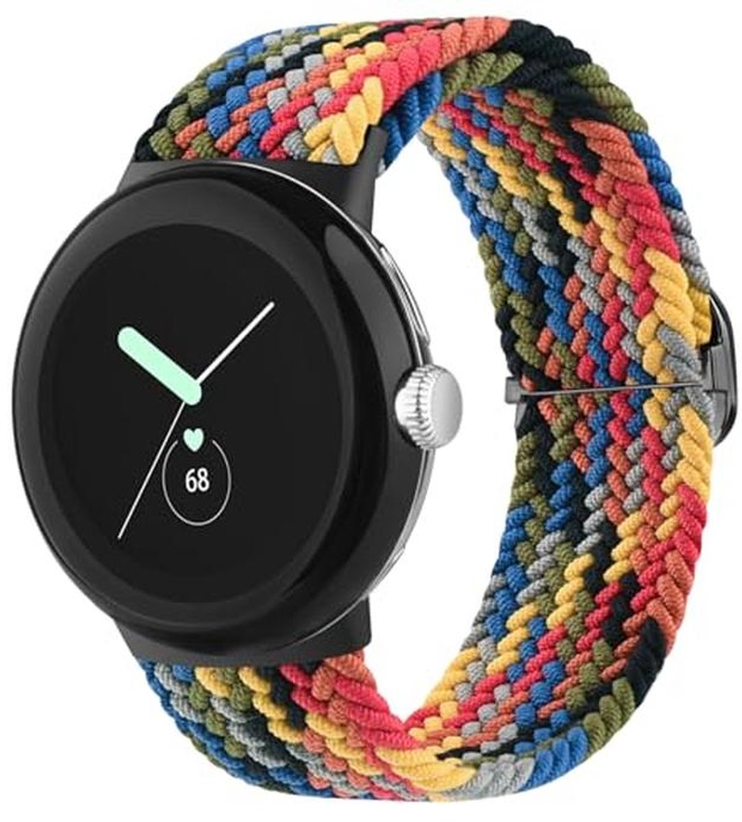 Elastische Gevlochten Horlogeband voor Pixel Watch 41 mm - Verstelbaar en Zacht voor Dames en Heren