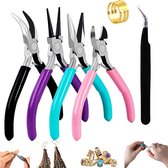 Een set van 4 sieradentangen - DIY sieradengereedschapsset - Sieradengereedschap - Inclusief precisietang met puntbek zijbektang rondbektang en platbektang gemaakt van roestvrij staal voor het maken en repareren van sieraden met een flesopener.