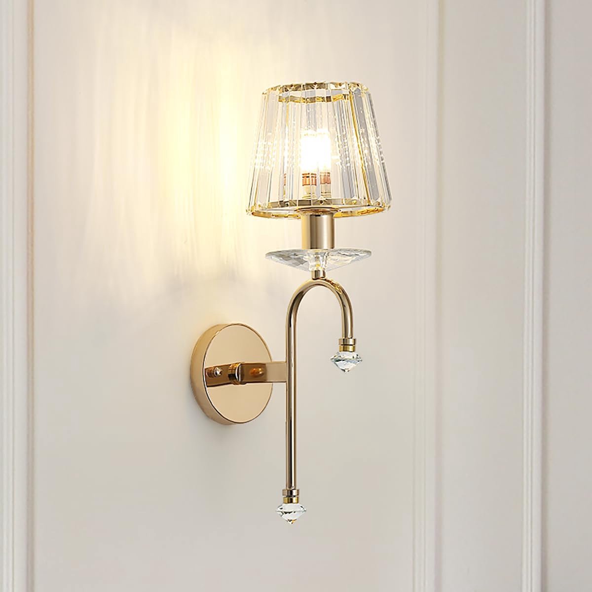 Moderne Gouden Kristallen Wandlamp voor Slaapkamer en Woonkamer - E14