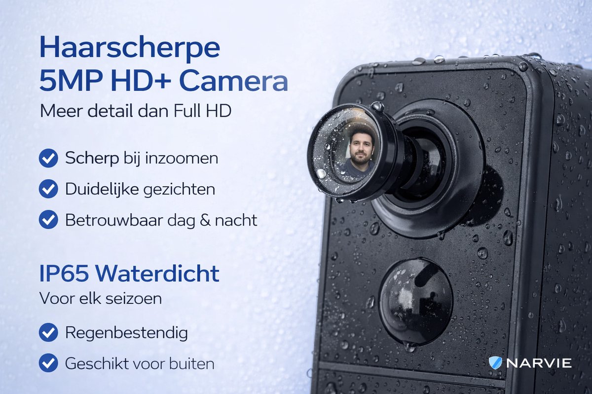 Narvie Video Deurbel 5MP Draadloos met Draadloze Gong - afbeelding 2