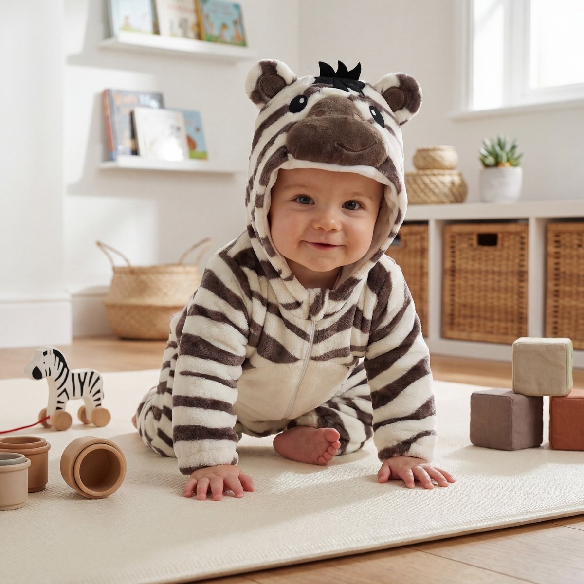 JAXY Baby Onesie - Carnavalskleding Kinderen - Verkleedkleren Jongen en Meisje - Verkleedkleding Kind - Romper - EU (label 90) - Zebra — afbeelding 5