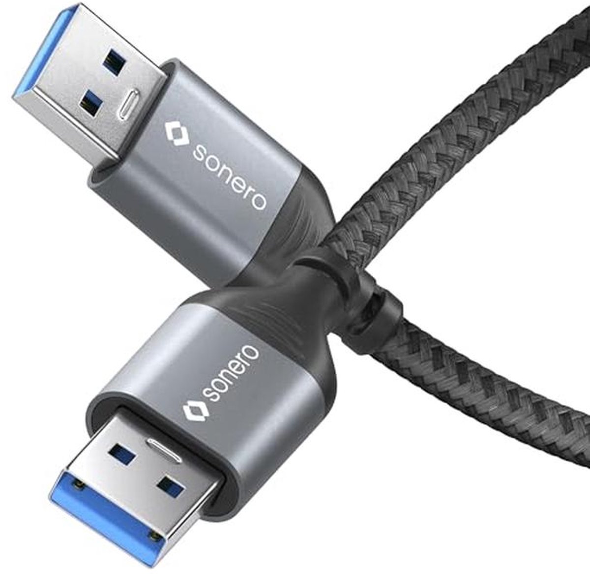 USB-A naar USB-A datakabel - 5 GB/s - 1,50 m - Ruimtelijk Grijs/Zwart - USB 3.0