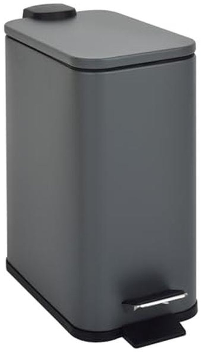 Rechthoekige Pedaalemmer met Softclose-functie - 5 Liter Grijs voor Keuken en Badkamer