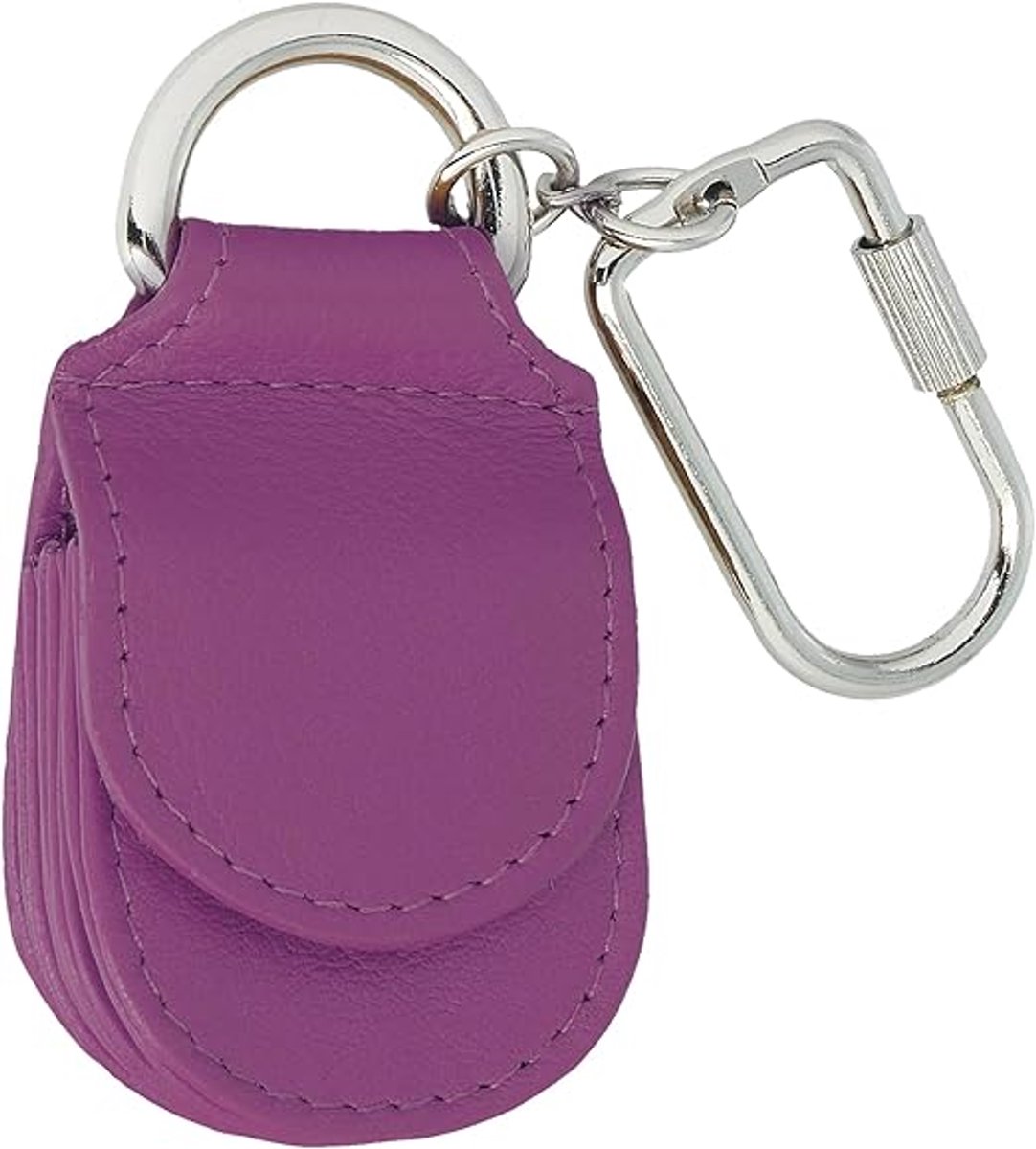 Imperatoris - Leren Sleutelhanger met Karabijnhaak - Keychain met Sleutelring - Geschikt voor Autosleutel & Fiets - Duurzaam en Stijlvol - 1 Stuk - Paars