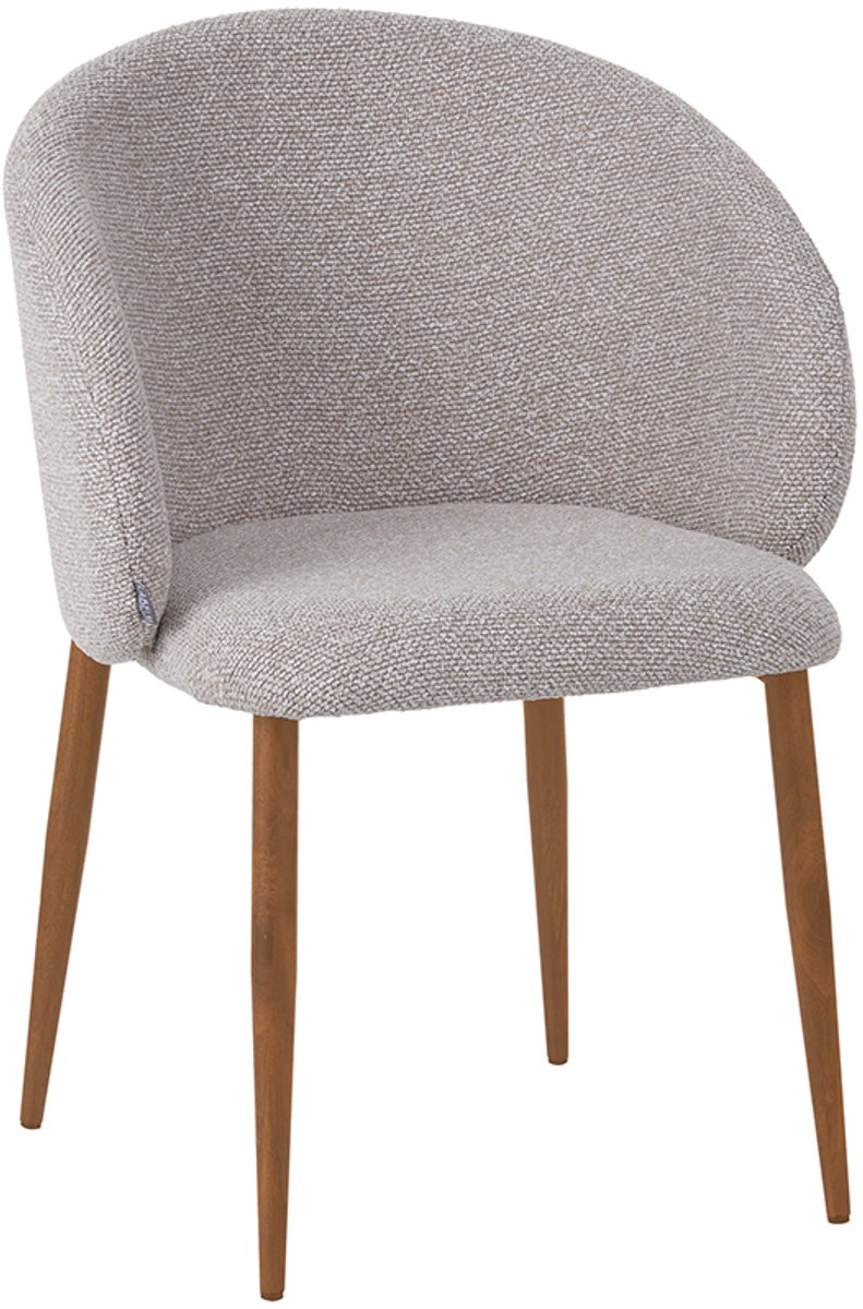 Yuki Eetkamerstoel - Naturel - Stof - Naturel Houtlook Frame - Stoel - Normale eetkamerstoel