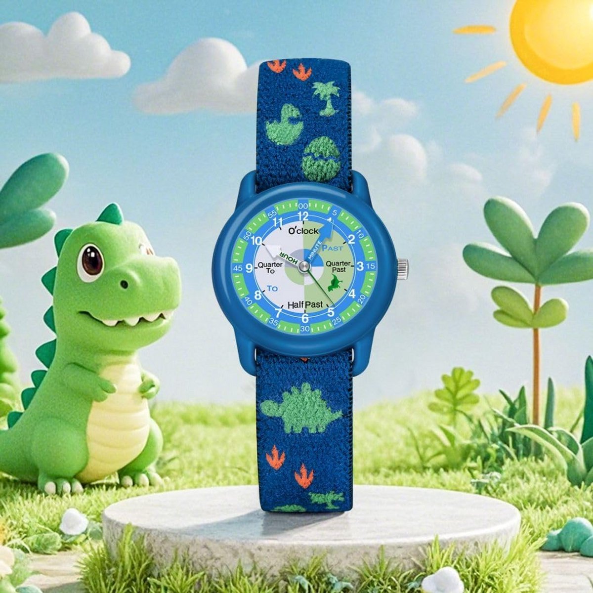 Kinderhorloge Analoog met Elastische Band - Tijd leren voor Jongens en Meisjes (3-12 jaar)