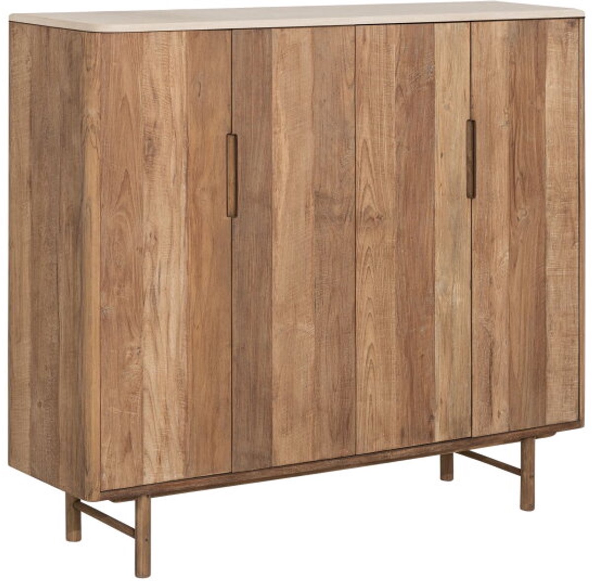 DTP Home Bergkast Bliss 4-deurs mortex – teakhout – 140x40x130 cm