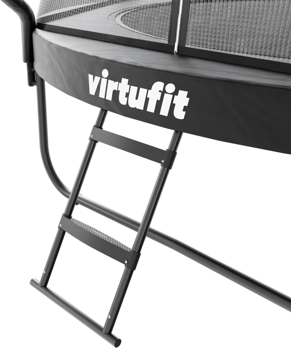VirtuFit Premium Trampoline met Veiligheidsnet - Ø 305 cm Diameter - Incl. Beschermrand - Extra Veilig - Gratis trap - Water- en UV-bestendig - Max. 150 kg - Voor Kinderen en Volwassenen - Zwart — afbeelding 15