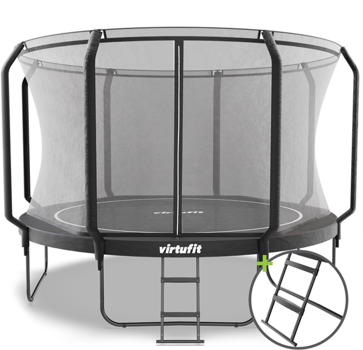 Bol.com VirtuFit Premium Trampoline met Veiligheidsnet - Ø 366 cm Diameter - Incl. Beschermrand - Extra Veilig - Gratis trap - W... aanbieding