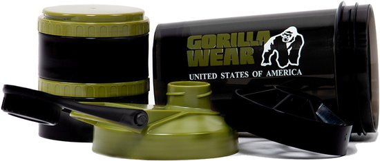 Gorilla Wear Shaker 2 GO - Zwart/Legergroen - 760ml — afbeelding 5