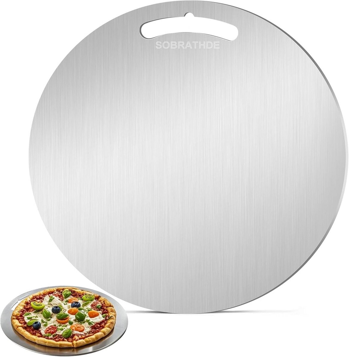 Ronde RVS Snijplank Diameter 30 cm voor Vlees Fruit en Groenten